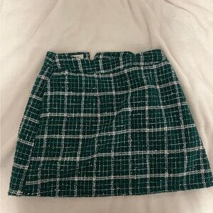 Green Plaid Women's Skirt
